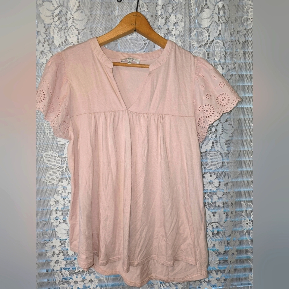 Angels Womens Tshirt, Pink Blouse Medium